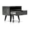 Armen Living Mohave 3 Piece Acacia King Bed and Nightstands Bedroom Set SETMVBDKG3A - alternate 2